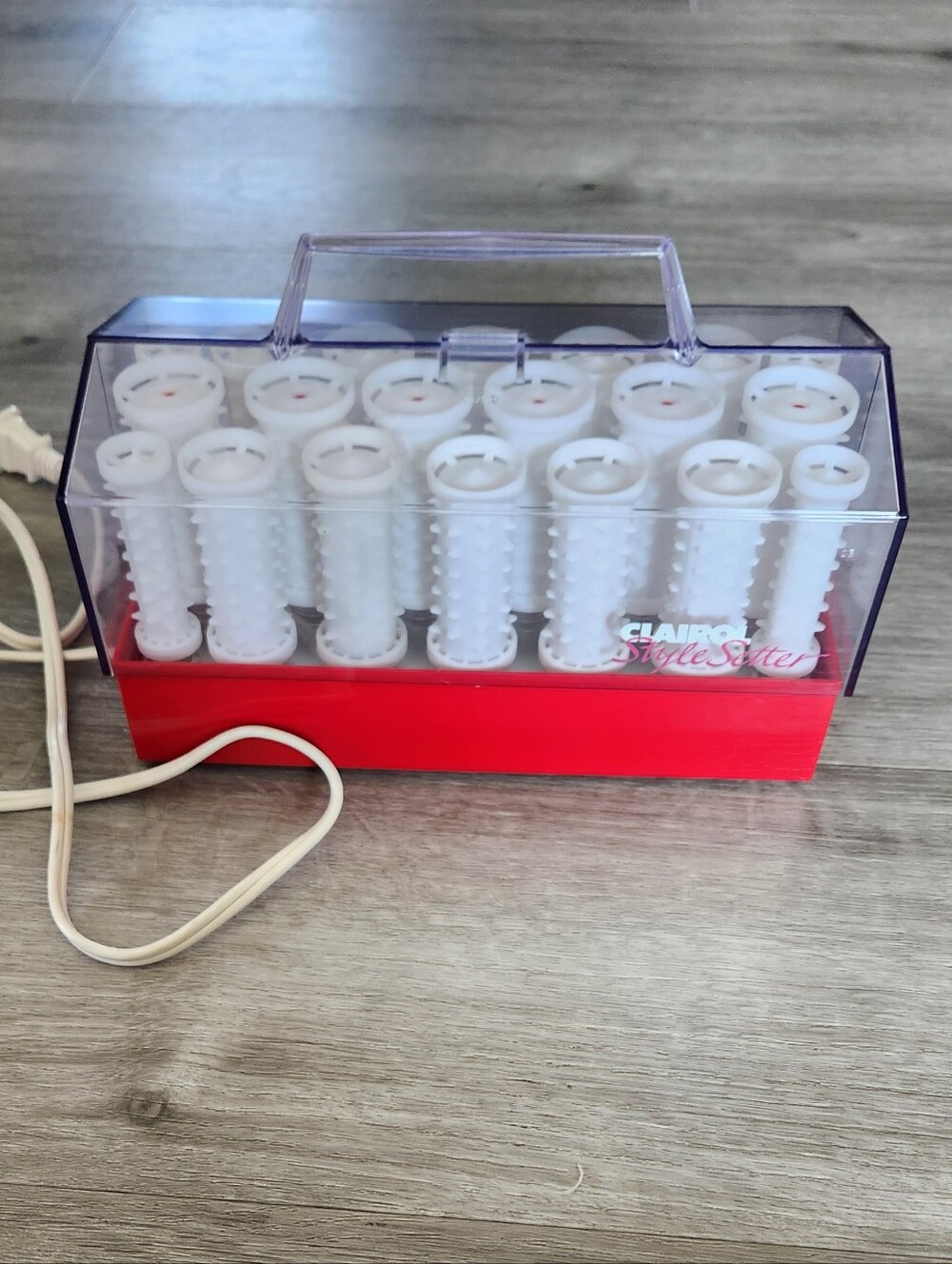 Vintage Clairol Style Setter Hot Rollers Red/white No Clips